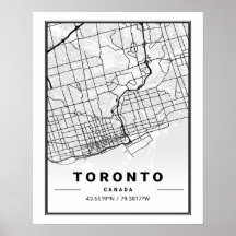 Toronto Ontario Carte de la ville touristique
