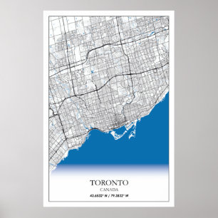 Poster Toronto Ontario Carte de la ville touristique