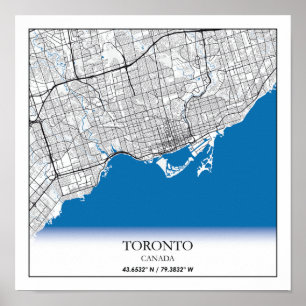 Poster Toronto Ontario Carte de la ville touristique