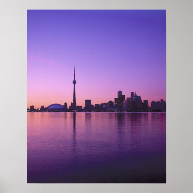 Poster Toronto Skyline la nuit, Ontario, Canada (Devant)