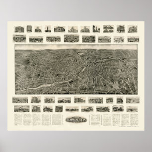 Poster Torrington, CT Carte panoramique - 1909