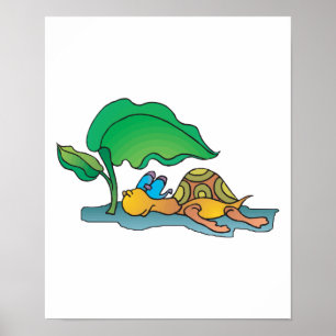 Poster tortue au repos