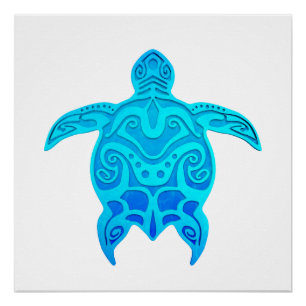 Poster Tortue bleue