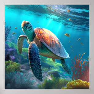 Poster Tortue de mer