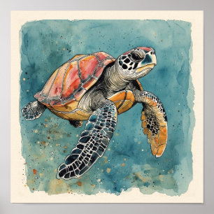 Poster Tortue de mer
