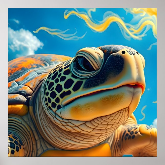 Poster Tortue de mer (Devant)