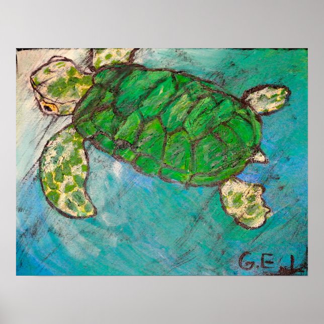 Poster Tortue de mer (Devant)