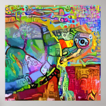 Tortue de mer colorée, tortue aquatique art abstra