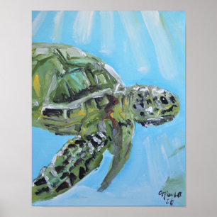 Poster Tortue de mer gracieuse