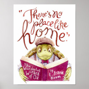Poster Tortue de motivation d'aquarelle de citation de L.