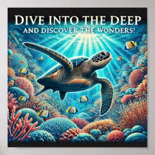 Poster Tortue de plongée