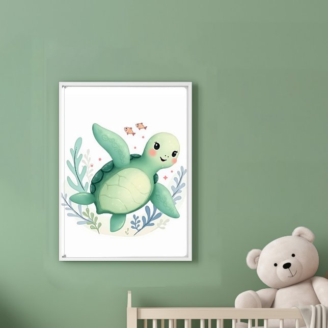 Poster Tortue Heureuse (Créateur téléchargé)