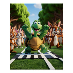 Poster Tortue la gagnante.