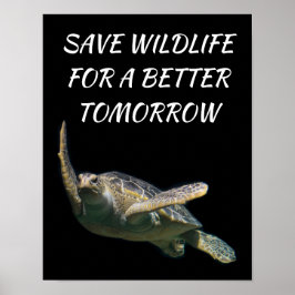 Poster Tortue marine, sauvez la faune pour un avenir meil