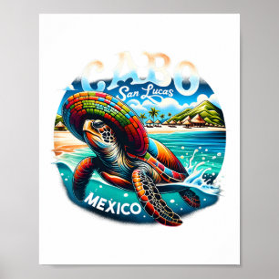 Poster Tortue Mexique Cabo San Lucas Mexique Famille Vaca