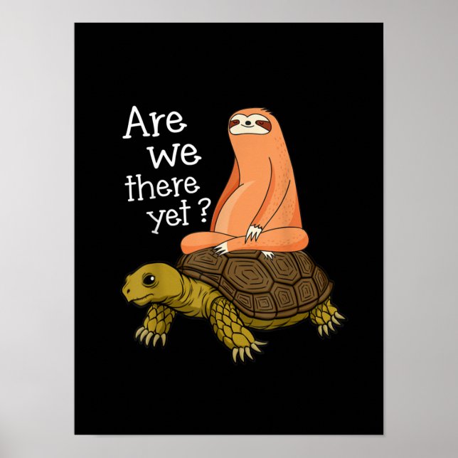 Poster Tortue mignonne et Sloth Retour à l'école cadeau d (Devant)