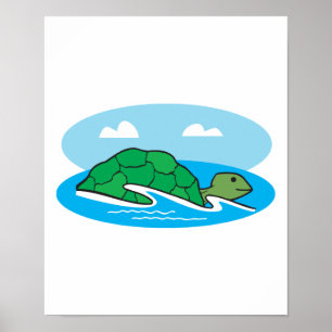 Poster tortue nageuse