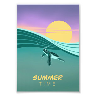 Poster tortue océan Summer Time