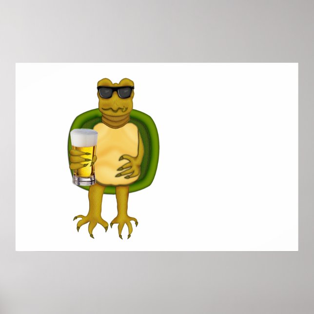 Poster Tortue soif (Devant)