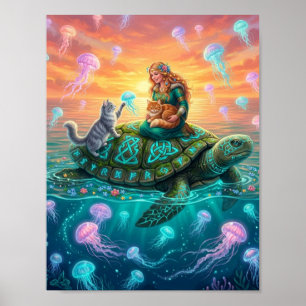 Poster tortue tournée mondiale 