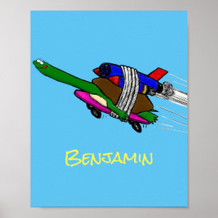 Poster Tortue volante