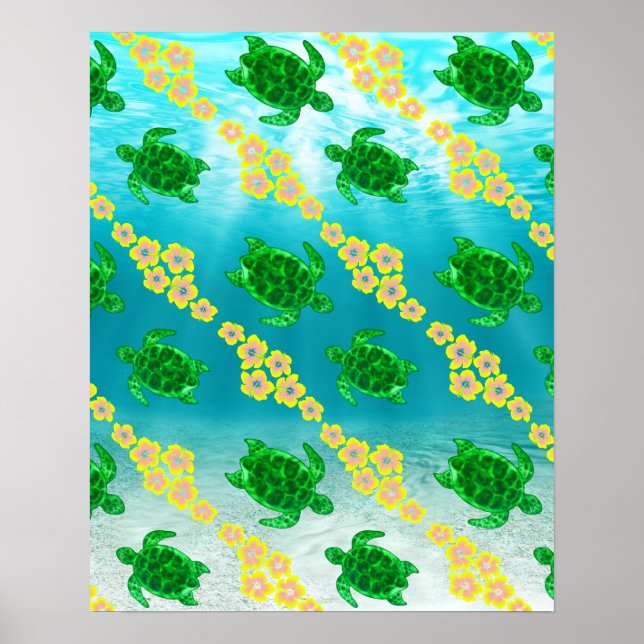 Poster Tortues de mer vertes (Devant)