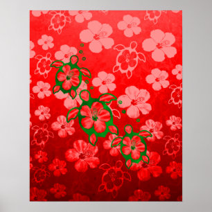 Poster Tortues de Noël Honu