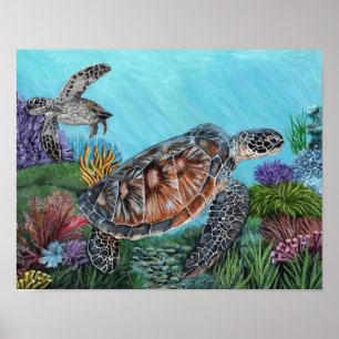 Poster Tortues marines