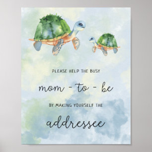 Poster Tortues marines - Aidez la maman occupée Adresse