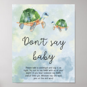 Poster Tortues marines - Ne pas dire bébé