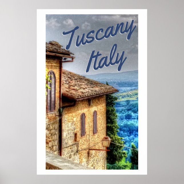 Poster Toscane Italie Italien Villa toscane Voyage (Devant)