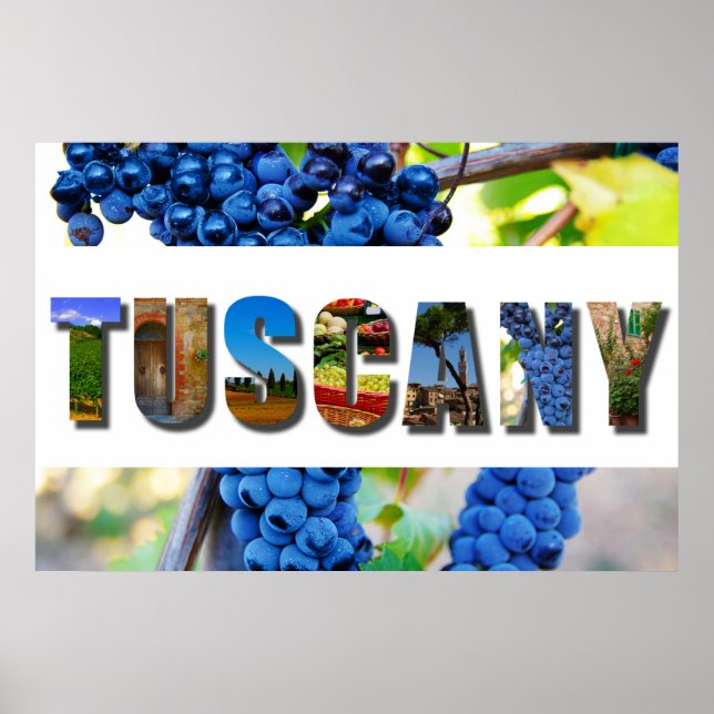 Poster Toscane Italie Vignoble italien Voyage Photos (Devant)