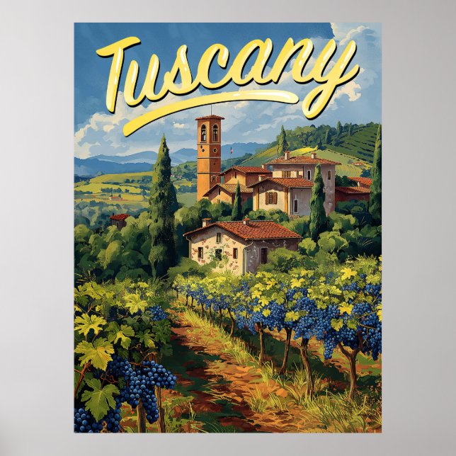 Poster Toscane vintage (Devant)
