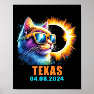 Poster Total Éclipse Solaire 2024 Cat Éclipse Solaire Gle
