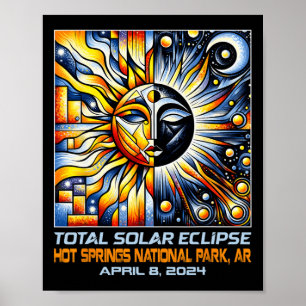 Poster Total Éclipse Solaire Sources Chaudes Ar Arkansas