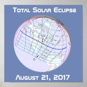 Poster Total Solaire Eclipse 2017 Global Path