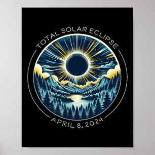 Poster Total Solaire Eclipse Artsy Totalité Ciel avec Avr