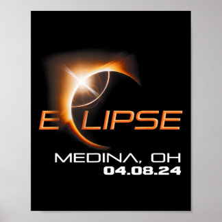 Poster Total Solaire Eclipse Médina Ohio