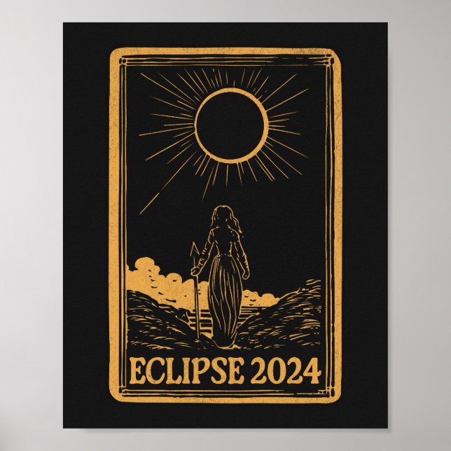 Poster Total Solaire Eclipse USA 8 avril 2024 Celestial (Devant)