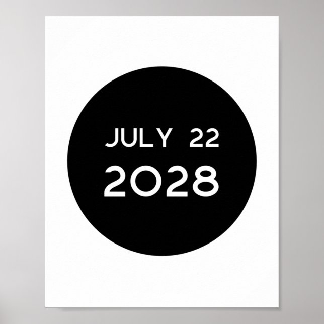 Poster Total Solar Eclipse 2028 New Zealand  (Devant)