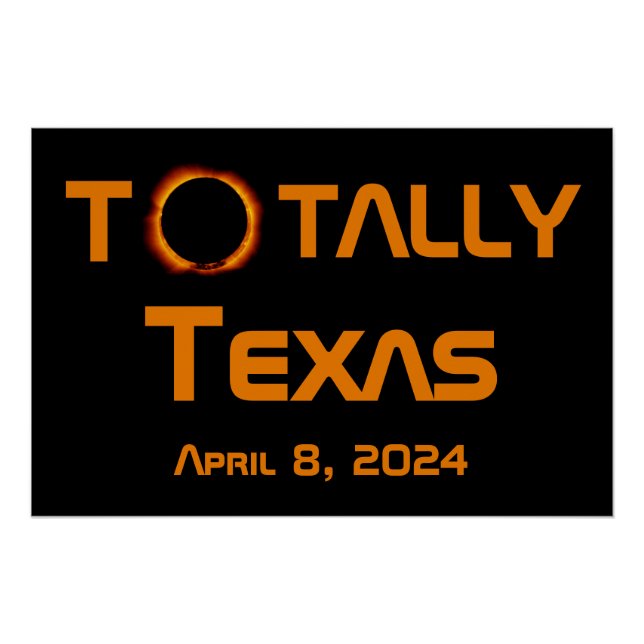 Poster Totalement Texas 2024 Solar Eclipse (Devant)