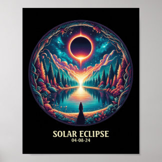 Poster Totalité américaine 8 avril 2024 Solaire total mys
