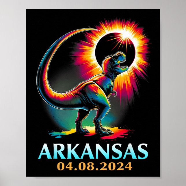 Poster Totalité de l'Arkansas Total Éclipse Solaire 2024  (Devant)