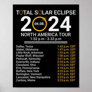 Poster Totalité Printemps 4.08.24 Total Éclipse Solaire 2