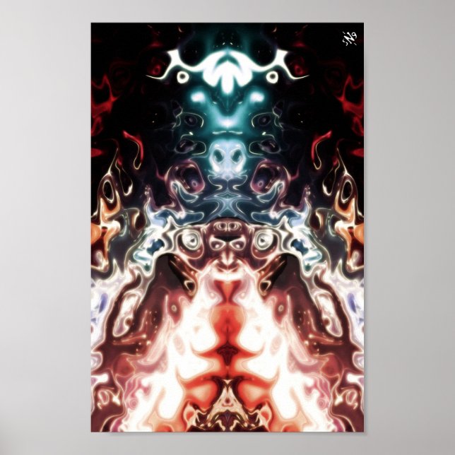 Poster Totem spatial - pareidolia motif (Devant)