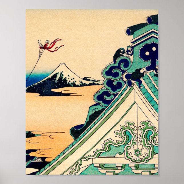 Poster Toto Asakusa Honganji par Katsushika Hokusai (Devant)