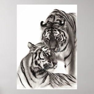 Poster Touch - Oeuvre originale de tigre peinte à la main