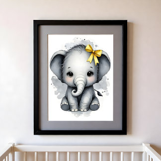 Poster Touch of Color Nursery Jungle Animals Elephant