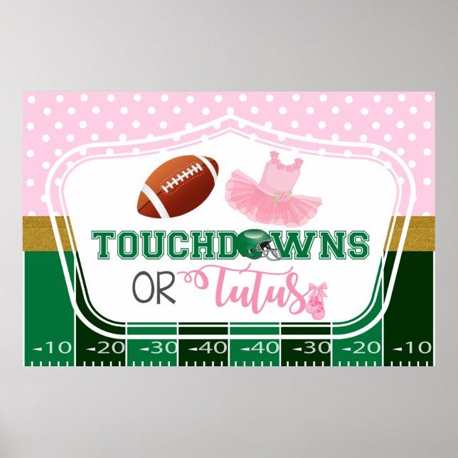 Poster Touchdowns ou Tutus Genre Reveal Arrière-plan (Devant)