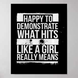 Poster Touche Comme Une Fille Karate Power Message